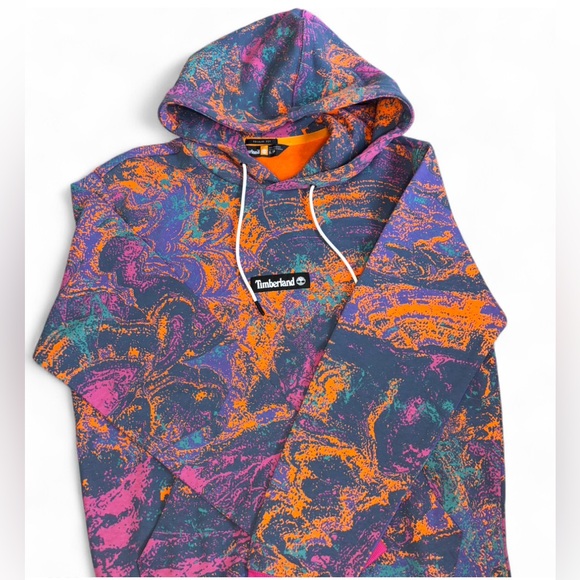 Timberland All Over Print Fleece Hoodie NWT – Summer Rock Print – Size S – Rare - Picture 7 of 8